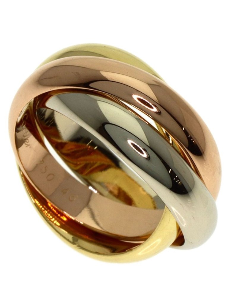 Cartier Trinity Mm 46 Ring 18k Yellow Gold 18k White Pink